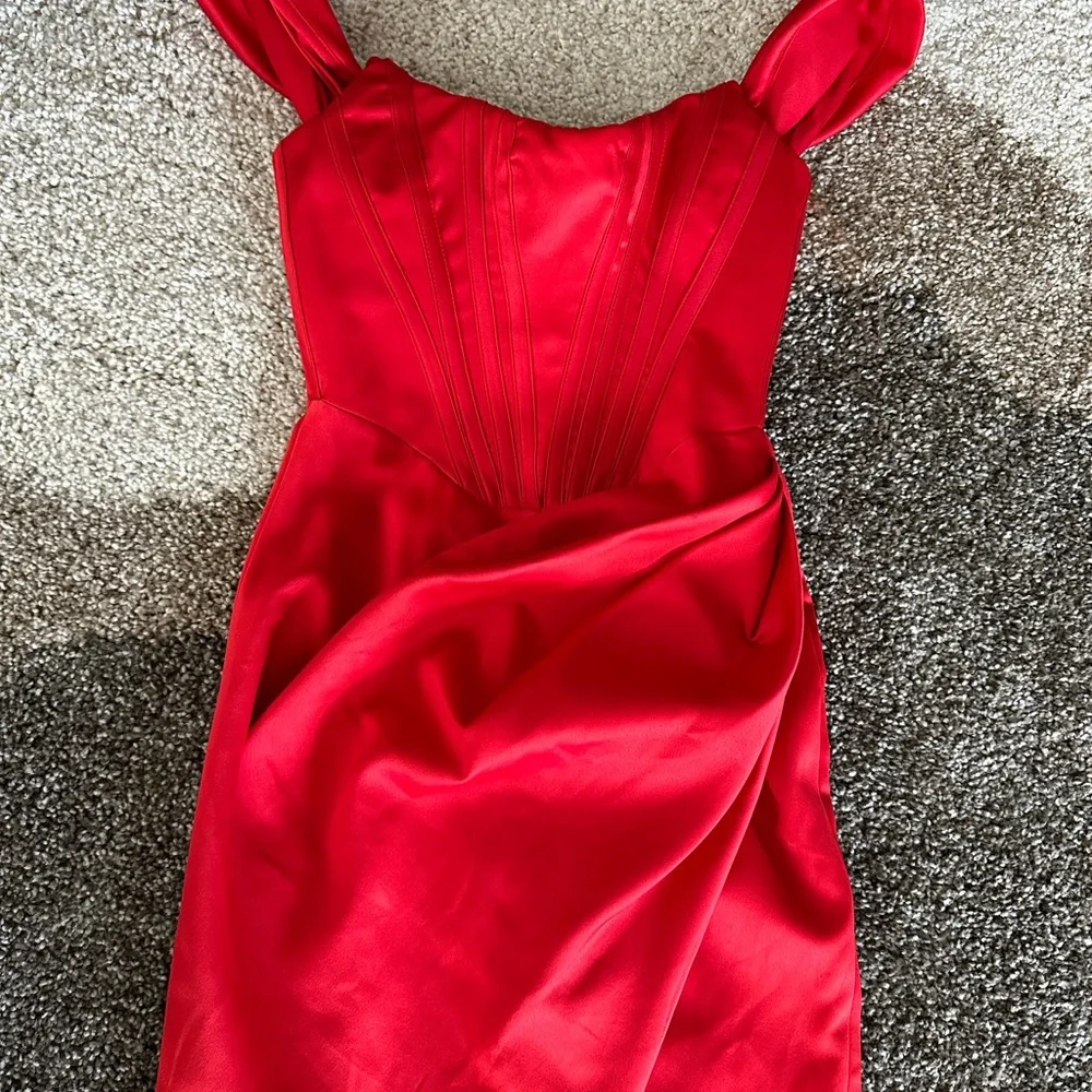 House of cb Loretta Off the Shoulder Satin Corset Dress - Picture 7 of 11